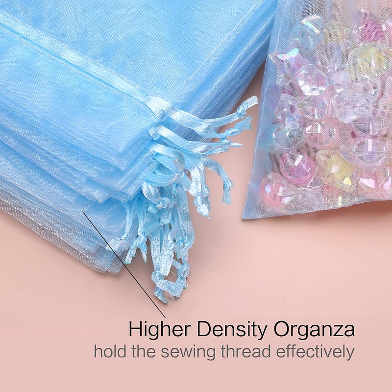 Akstore 50Pcs 3.15""x4""(8x10cm) Sheer Drawstring Organza Jewelry Pouches Wedding Party Christmas Favor Gift Bags (Pale Blue  3x4) - Image 4